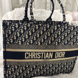 Dior Navy and Beige Tote Bag